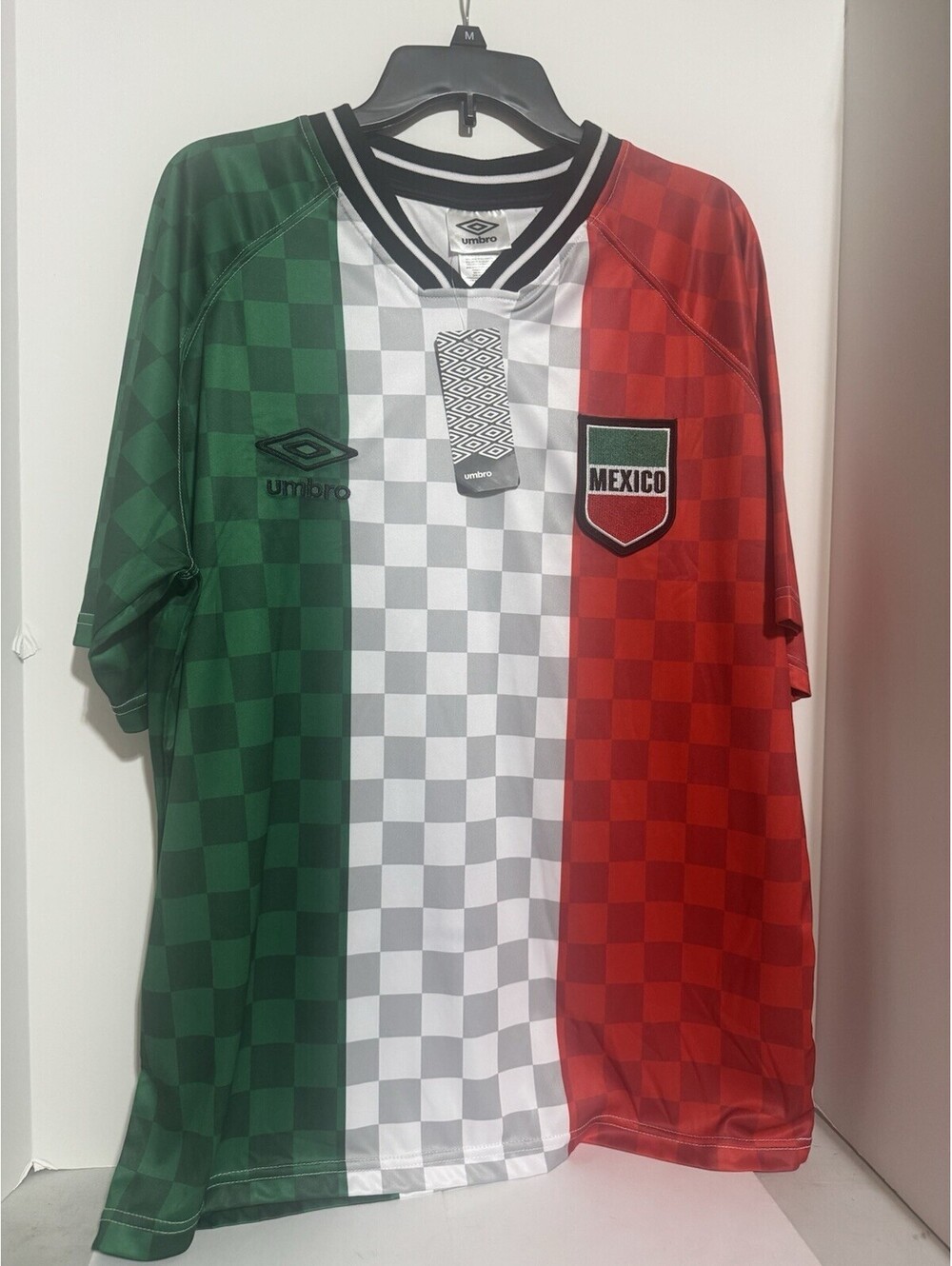 Umbro Mexico Soccer Jersey Mens M Checker New W/Tags CL25